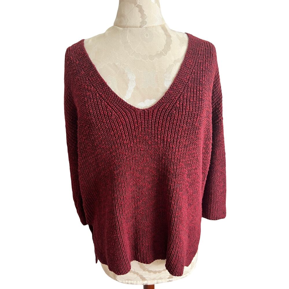 Express Women’s Crossover Back Burgundy Knit Sweater Small